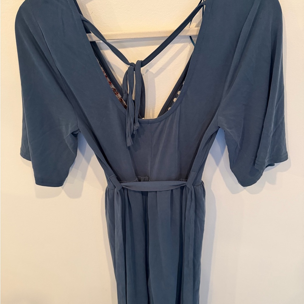 Alyx Blue Floral Embroidered Dress - Picture 4 of 7